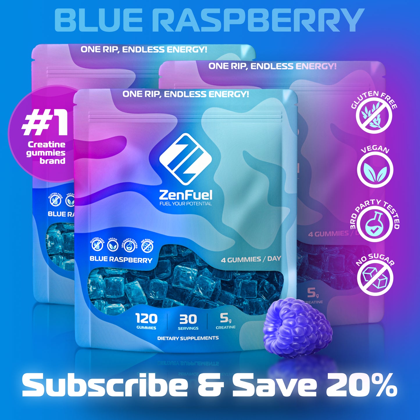 ZENFUEL 3-Pack Creatine Gummies Subscription